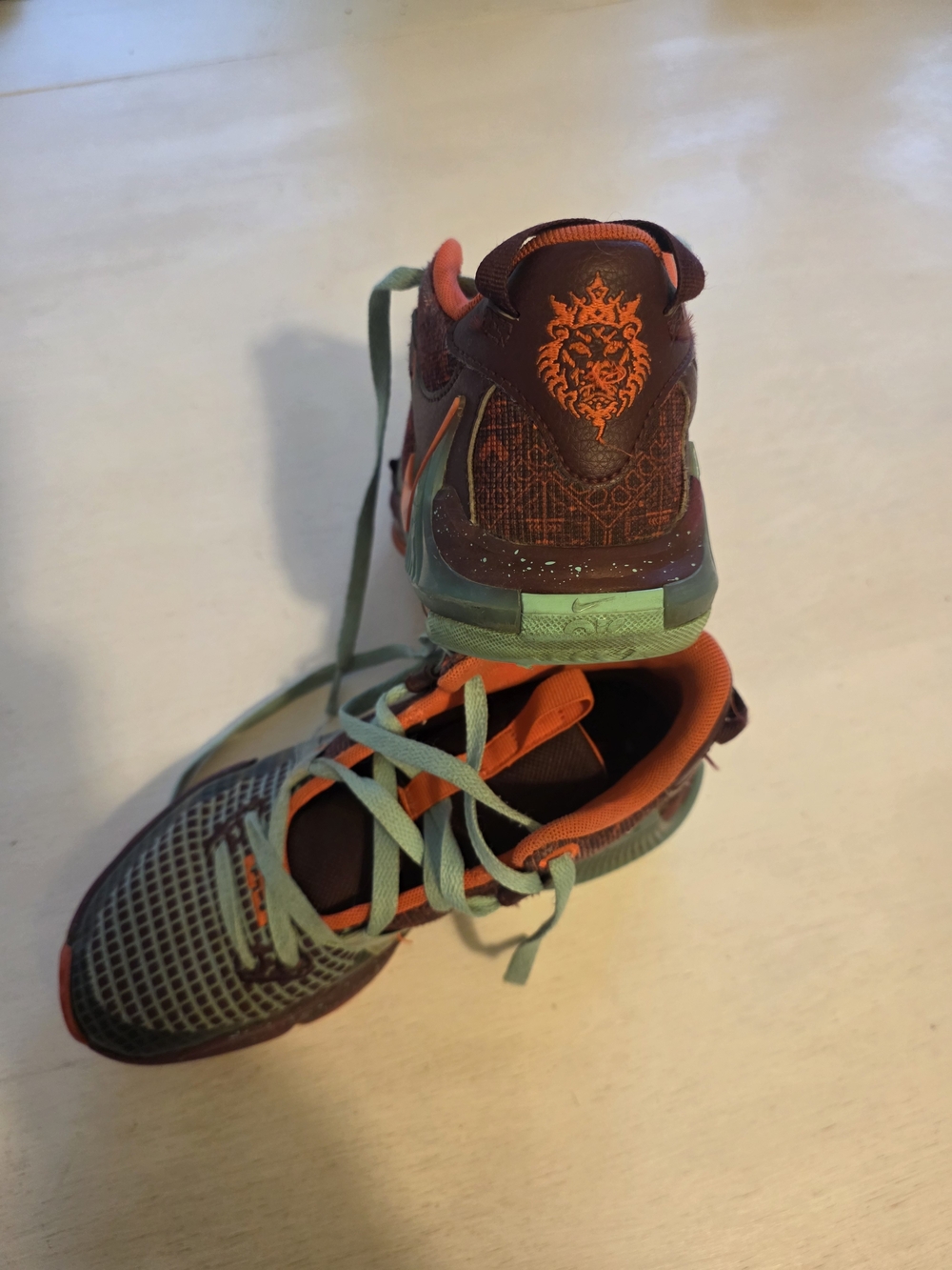 Nike Kids Sneakers in Orange and Teal Accents - Picture 3 of 5